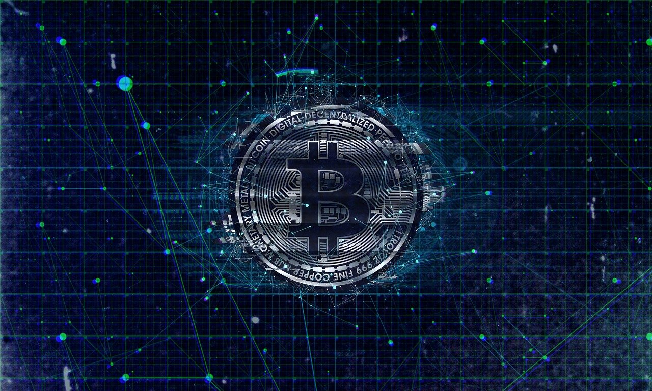Criptomonedas fondo azul