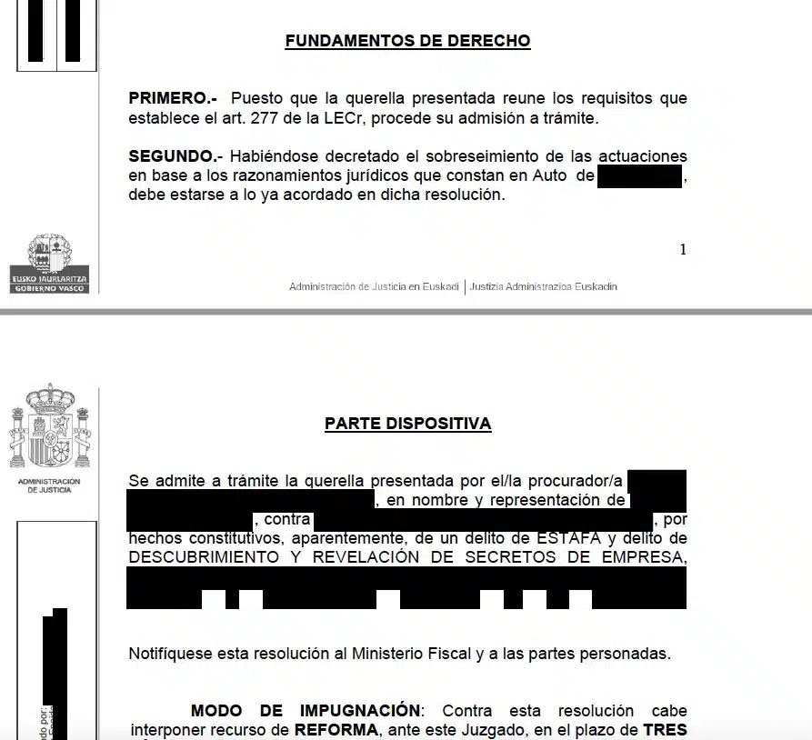 Ejemplo de delito de revelación de secretos